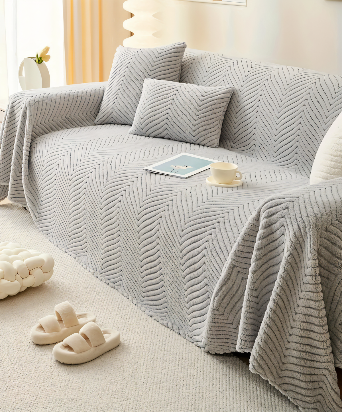 LuxuraWrap Sofabezug – Rutschfester Couchschutz