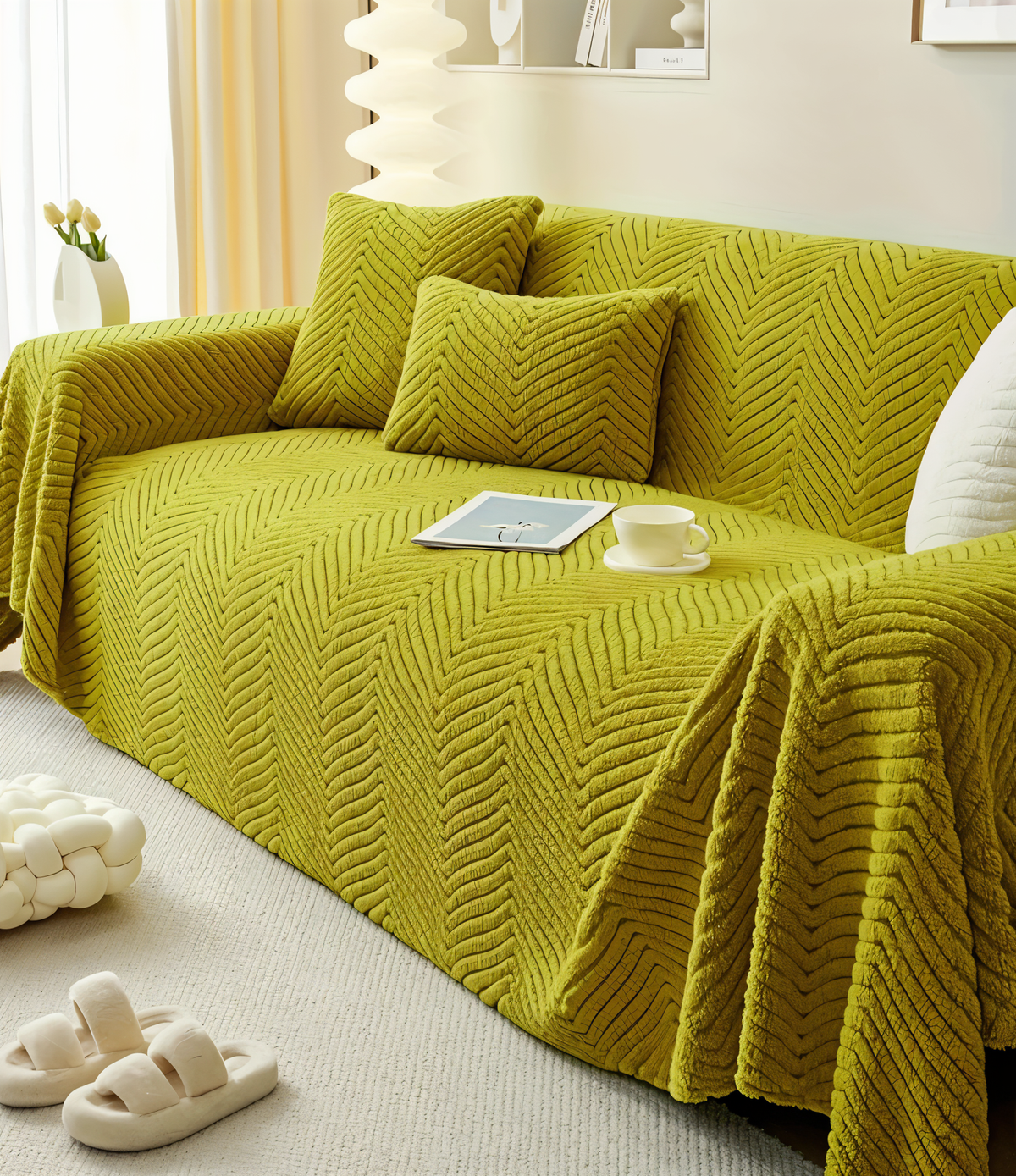 LuxuraWrap Sofabezug – Rutschfester Couchschutz