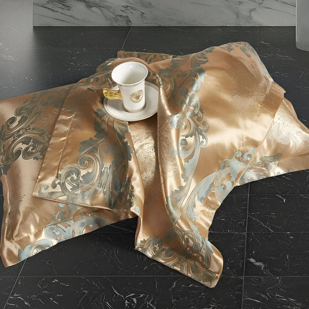 SILKLOFT – Elegantes Satin-Jacquard-Bettwäscheset