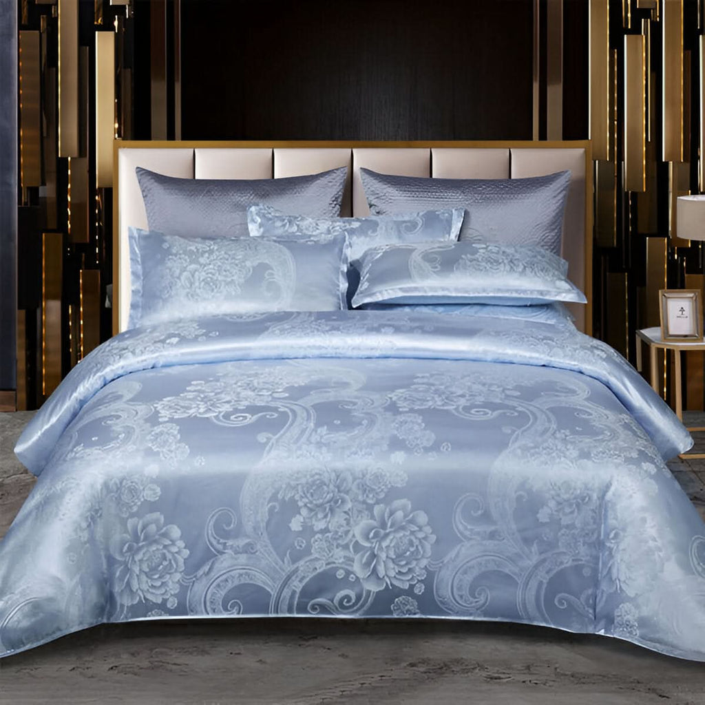 SILKLOFT – Elegantes Satin-Jacquard-Bettwäscheset
