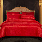 SILKLOFT – Elegantes Satin-Jacquard-Bettwäscheset
