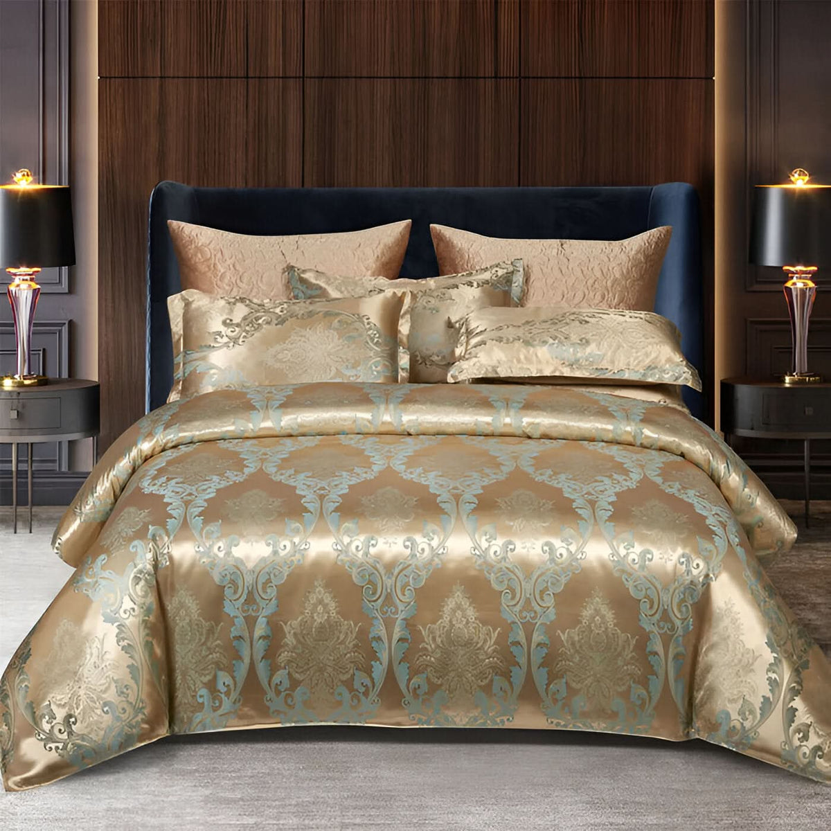 SILKLOFT – Elegantes Satin-Jacquard-Bettwäscheset