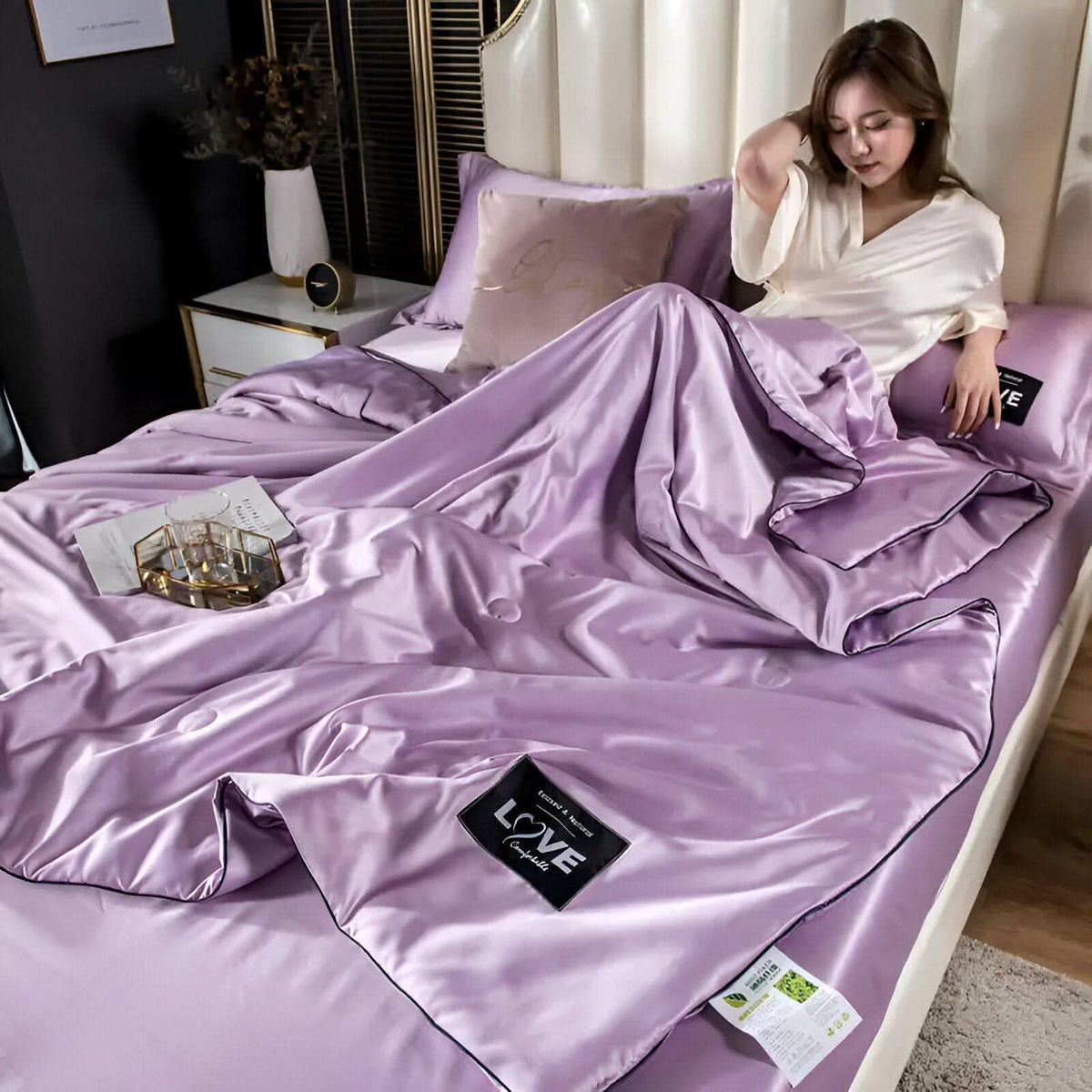 FLUFFINA Premium Bettwäsche-Set mit Satin-Gefühl