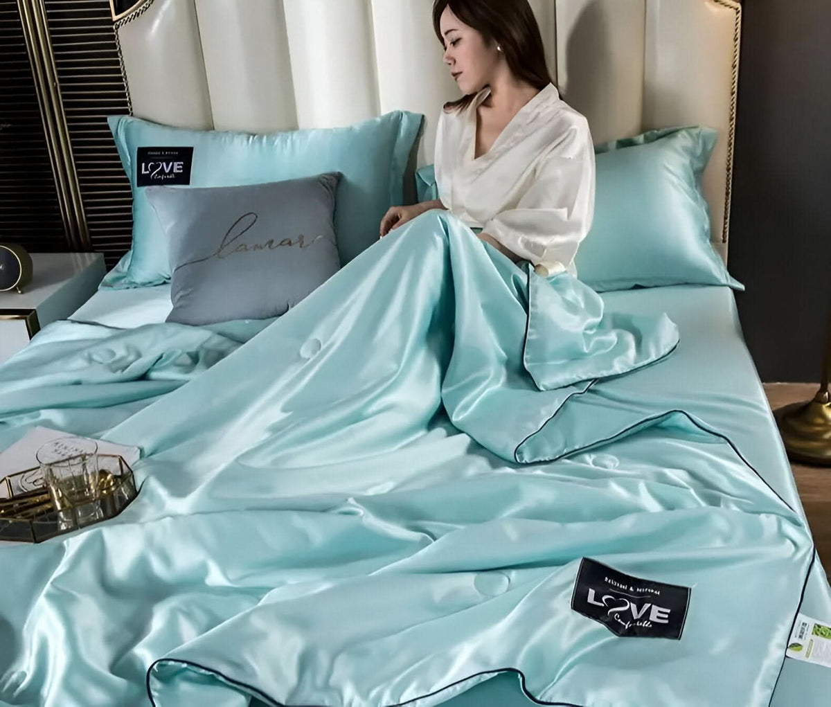 FLUFFINA Premium Bettwäsche-Set mit Satin-Gefühl