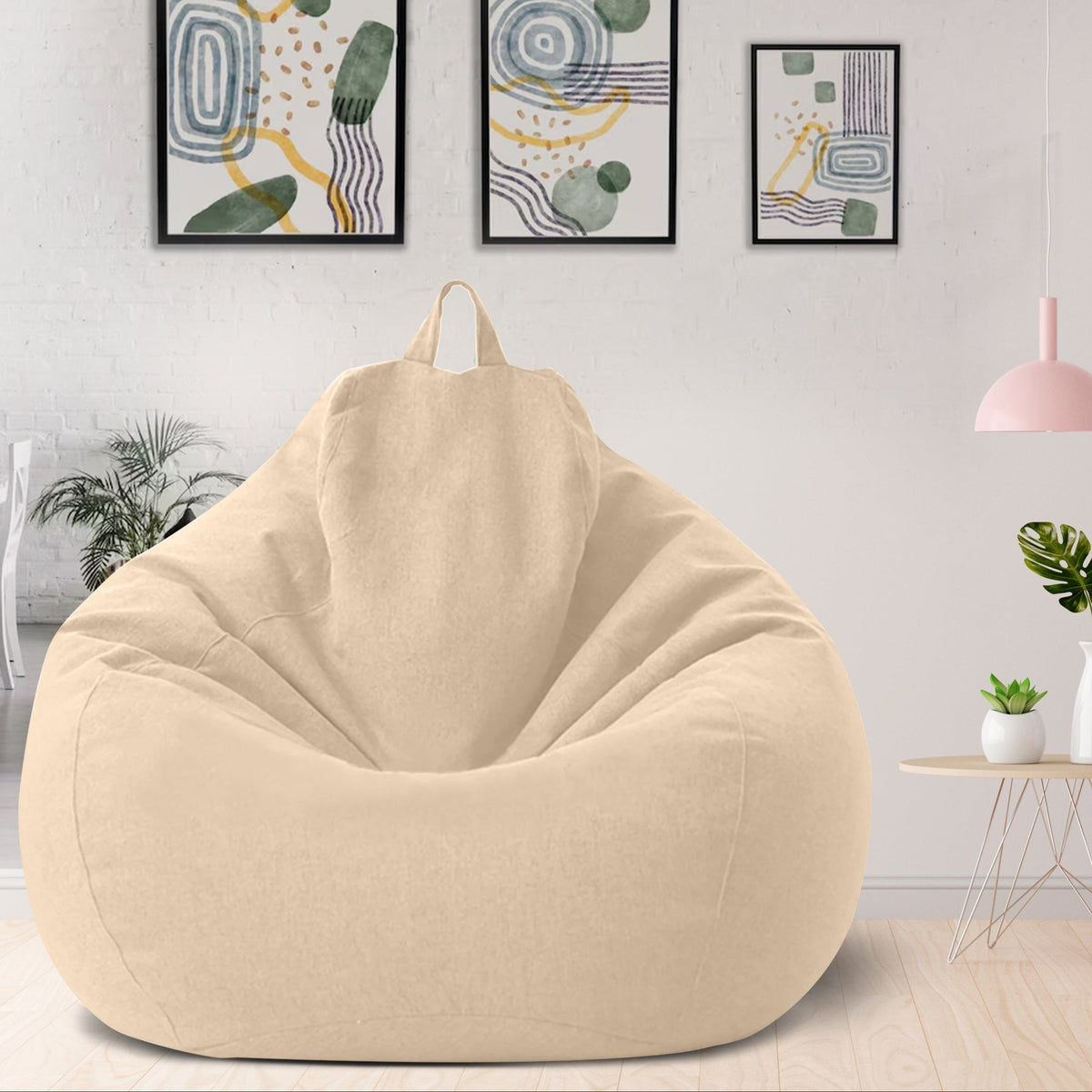 Luxuriöser Leinen-Sitzsack – Ergonomischer & stilvoller Komfort