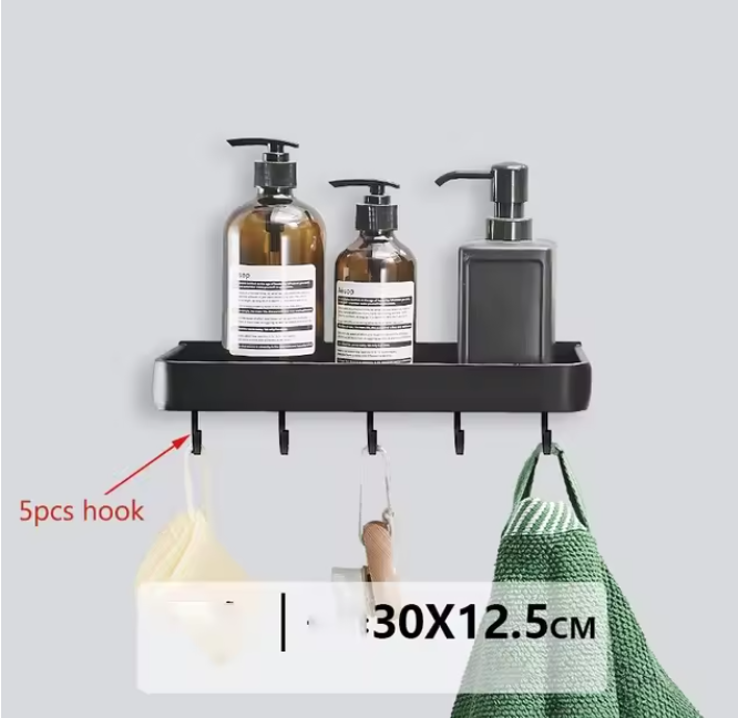 Kellan Wand-Badezimmerregal Schwarz