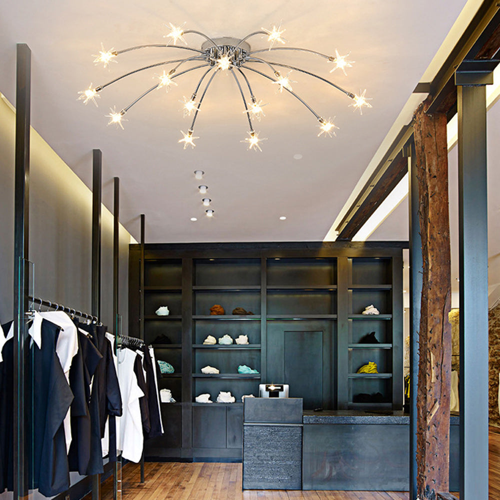 Deckenleuchte Metall Glas 24 Zoll Halbbündig für Innenräume Wohnzimmer Esszimmer Schlafzimmer LED