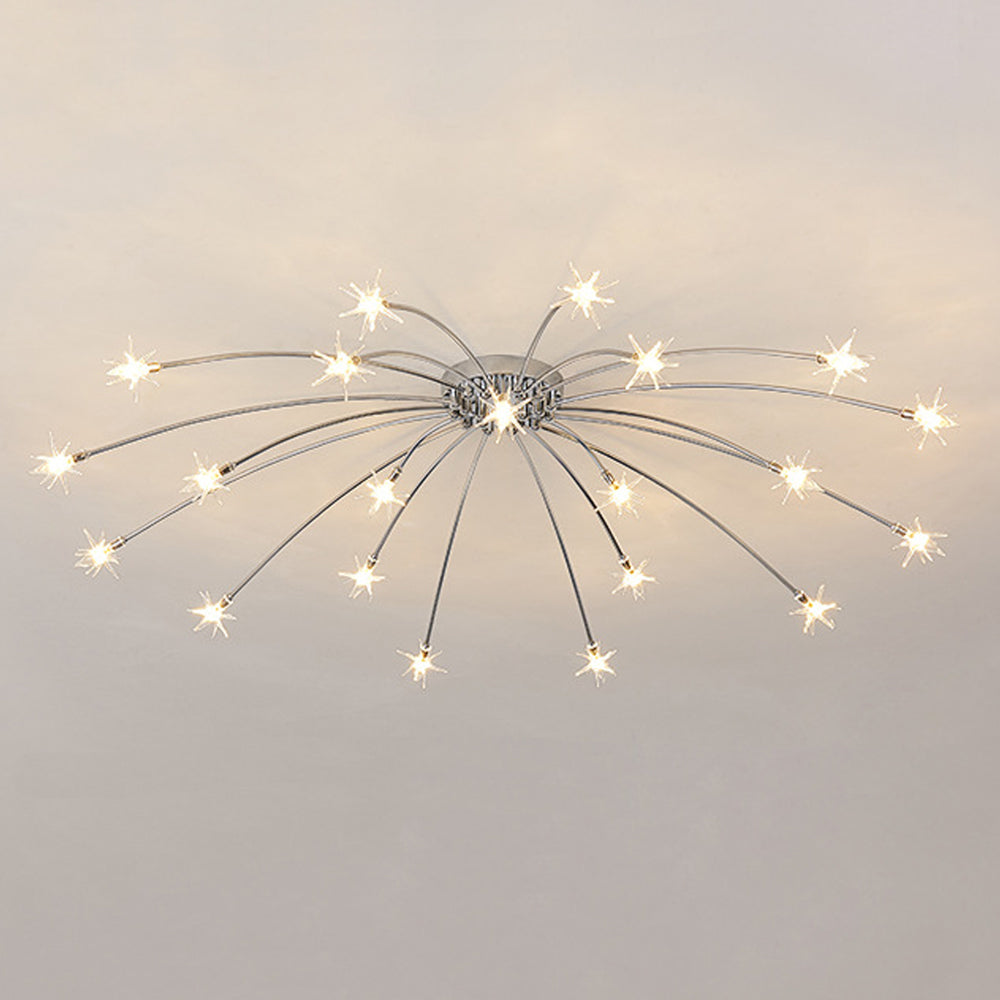 Deckenleuchte Metall Glas 24 Zoll Halbbündig für Innenräume Wohnzimmer Esszimmer Schlafzimmer LED