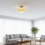 Deckenleuchte Glas 28 cm halb-bündig für Schlafzimmer Flur modern