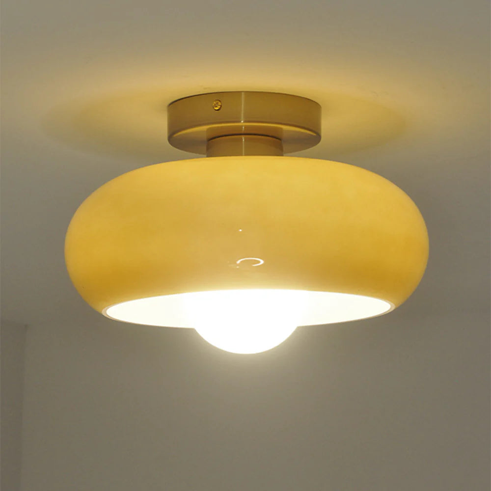 Deckenleuchte Glas 28 cm halb-bündig für Schlafzimmer Flur modern