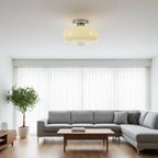Deckenleuchte Glas 28 cm halb-bündig für Schlafzimmer Flur modern