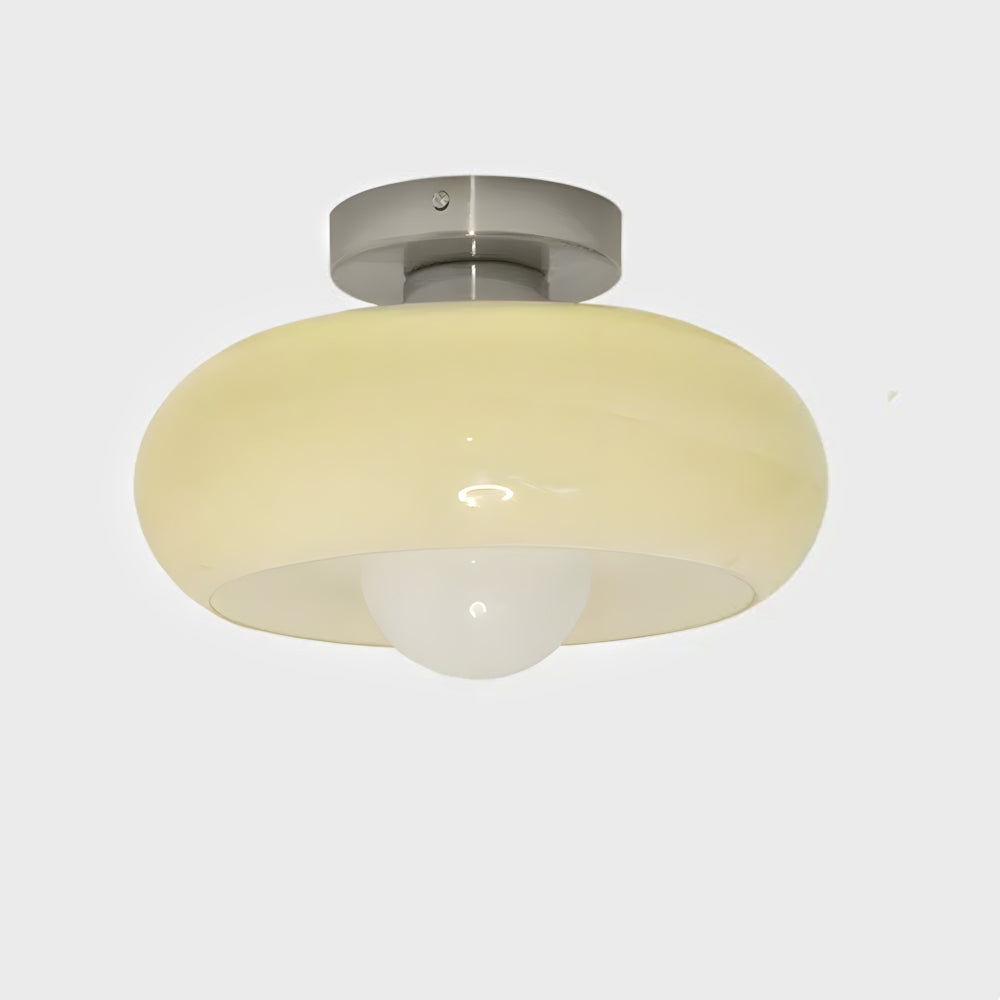 Deckenleuchte Glas 28 cm halb-bündig für Schlafzimmer Flur modern