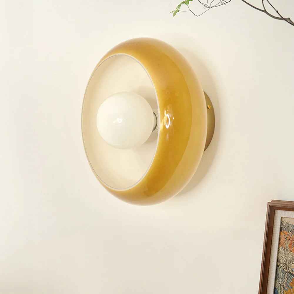 Deckenleuchte Glas 28 cm halb-bündig für Schlafzimmer Flur modern