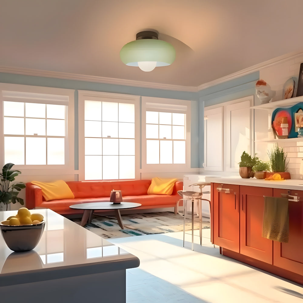 Deckenleuchte Glas 28 cm halb-bündig für Schlafzimmer Flur modern