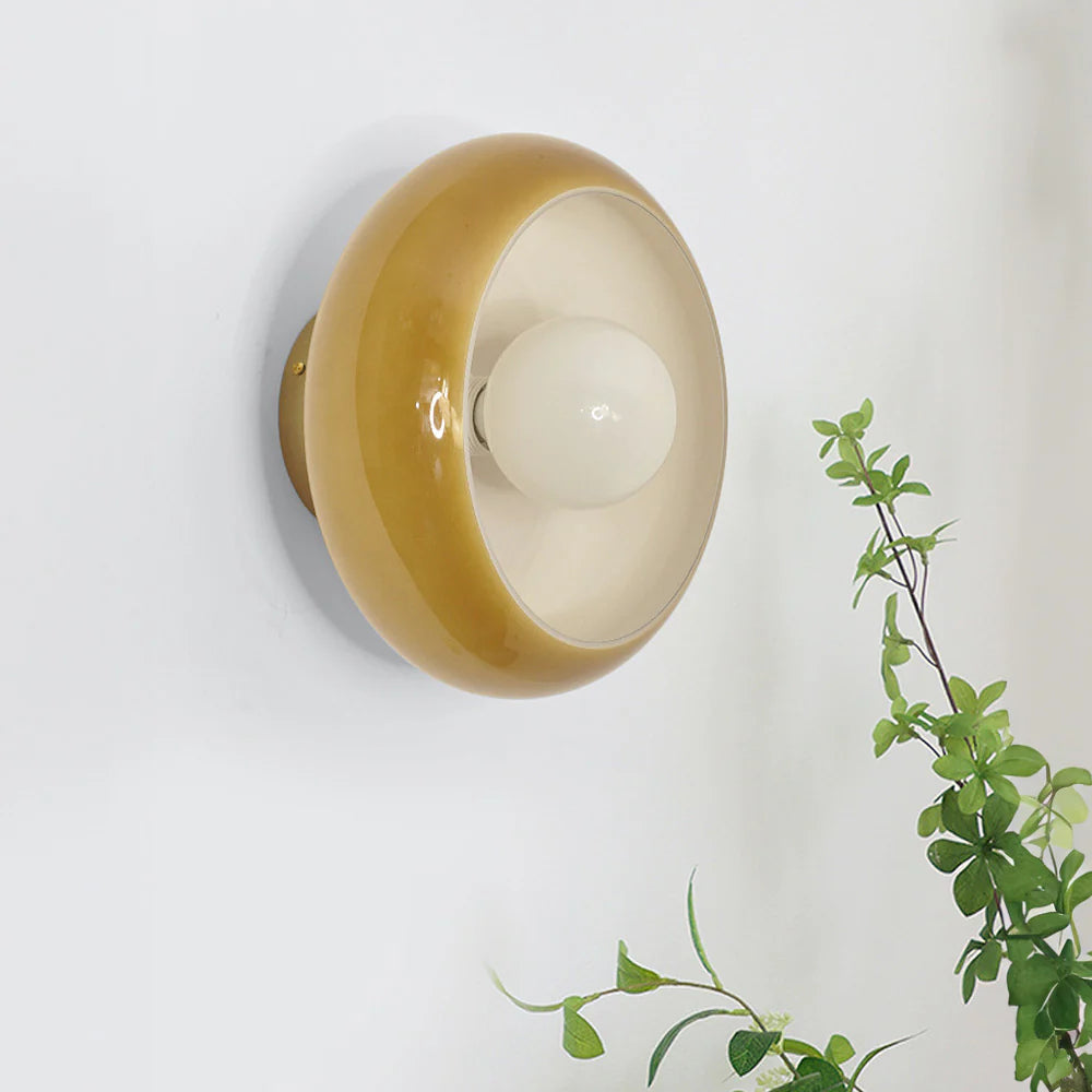 Deckenleuchte Glas 28 cm halb-bündig für Schlafzimmer Flur modern