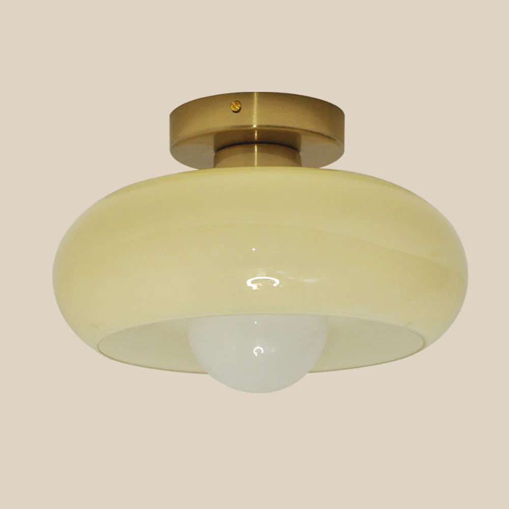 Deckenleuchte Glas 28 cm halb-bündig für Schlafzimmer Flur modern