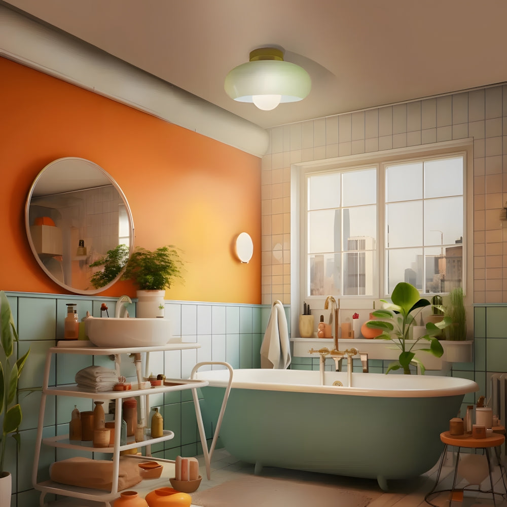 Deckenleuchte Glas 28 cm halb-bündig für Schlafzimmer Flur modern