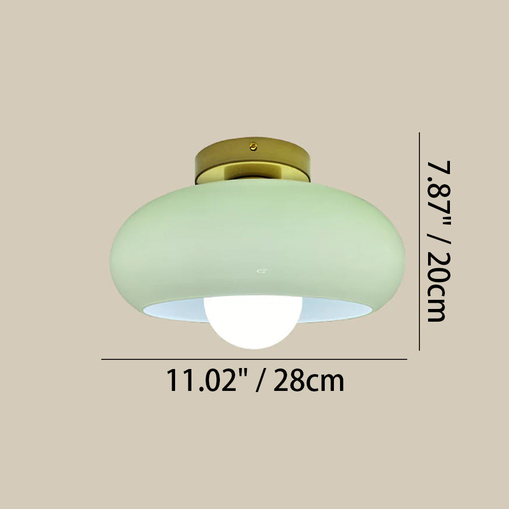 Deckenleuchte Glas 28 cm halb-bündig für Schlafzimmer Flur modern
