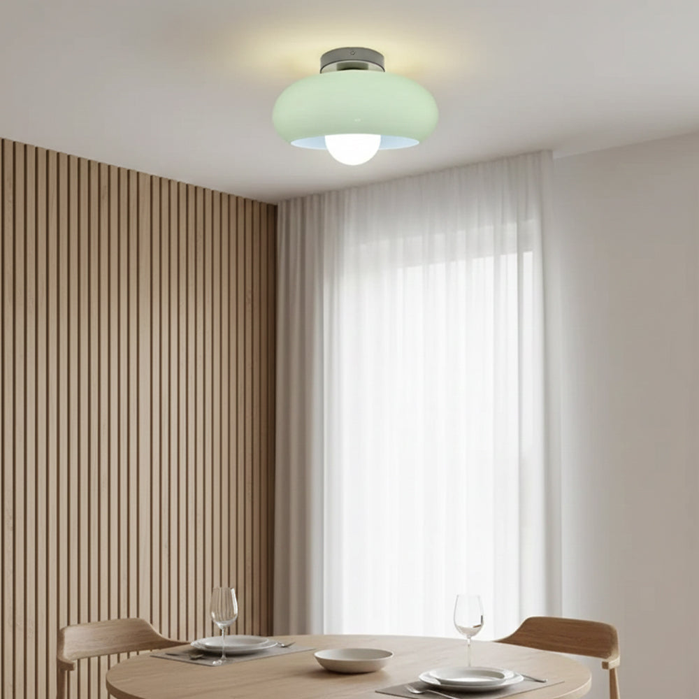 Deckenleuchte Glas 28 cm halb-bündig für Schlafzimmer Flur modern