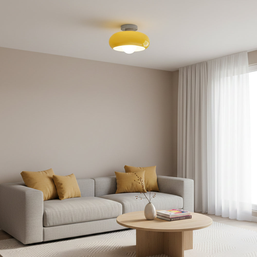 Deckenleuchte Glas 28 cm halb-bündig für Schlafzimmer Flur modern