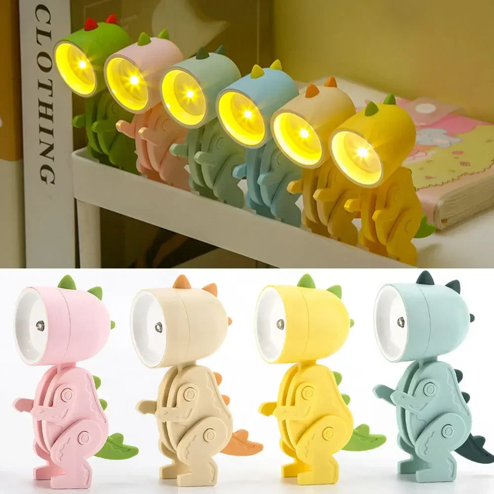 Niedliche Dinosaurier-LED-Tischlampe – Verstellbare Tier-Nachtleuchte für Kinder