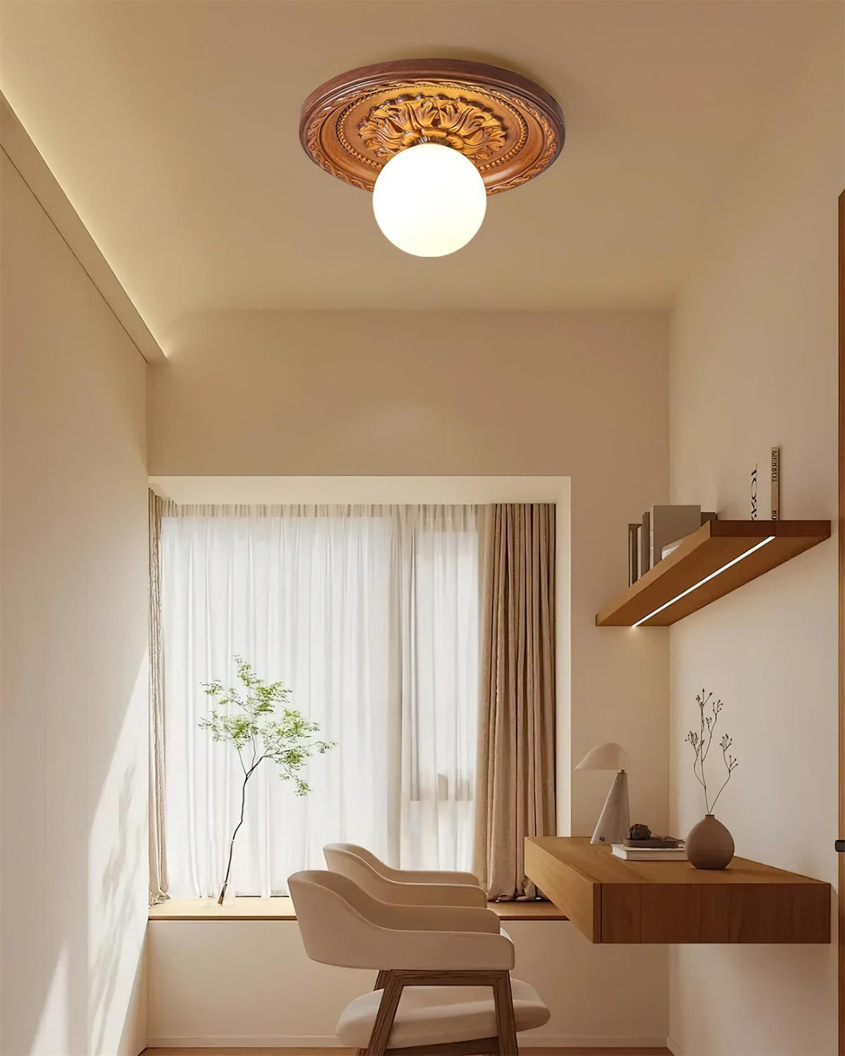 Acryl-Deckenleuchte 35 cm Beige