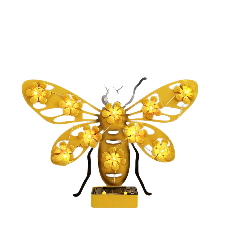 Dekorative Solar-LED-Bienen-Wandskulptur mit Lichterkette