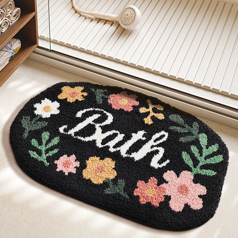 Textured Floral Bath Mat