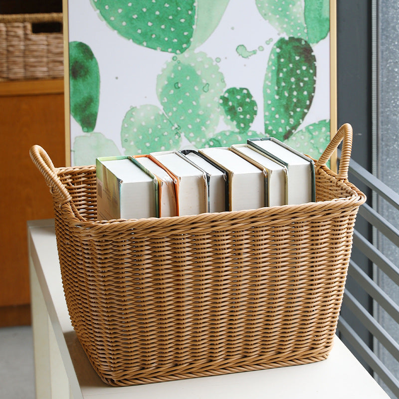 Spacious Woven Rattan Storage Basket