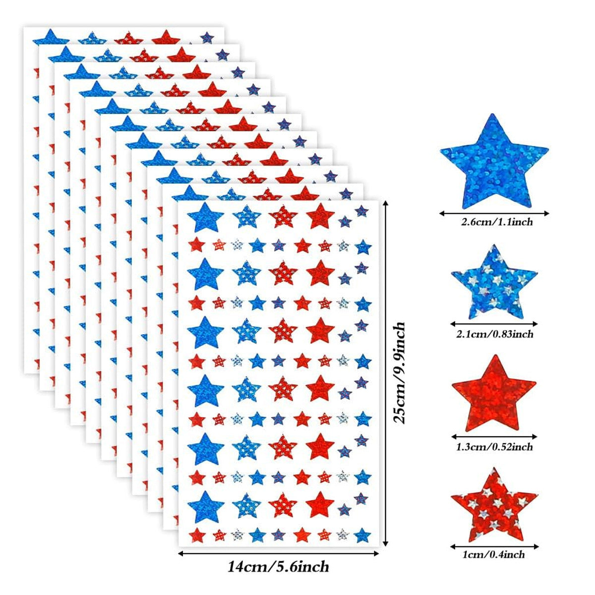 Decorative Sparkling Star Sticker Sheets