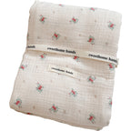 Unisex Cuddly Muslin Blanket with Floral Pattern