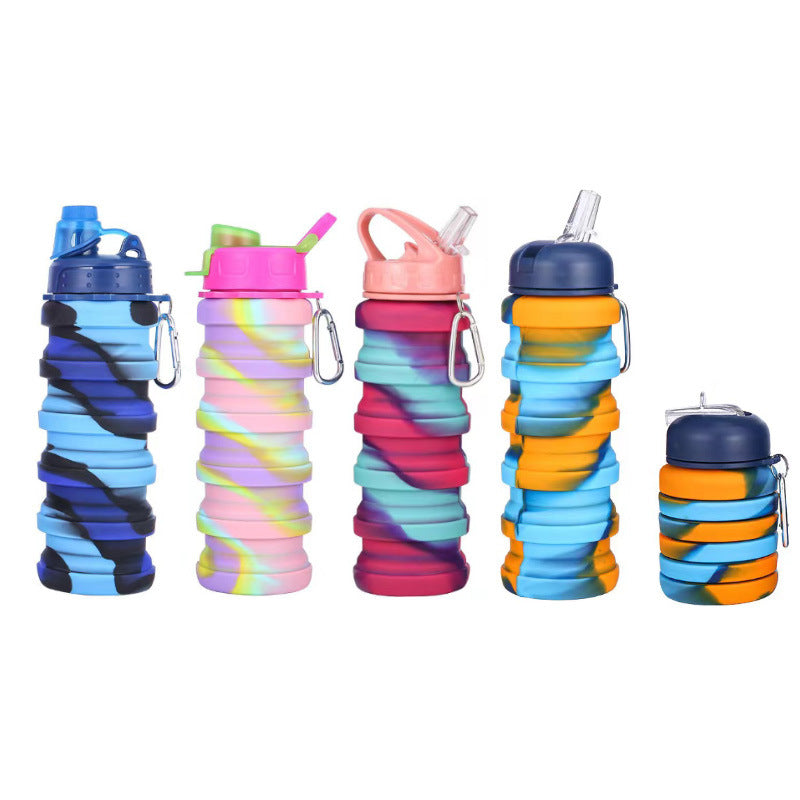 Unisex Collapsible Sports Water Bottle with Carabiner