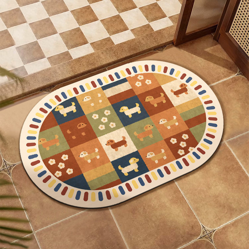 Bunte Bodenmatte im Patchwork-Design