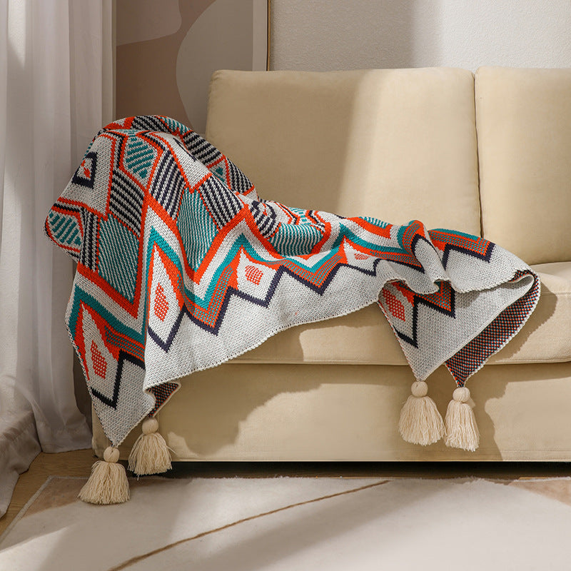 Women's Patterned Snuggle Blanket with Tassels