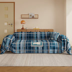 Brushed Microfiber Plaid Sofa Slipcover Throw with Bunny Appliqué and Removable Cushion Cover