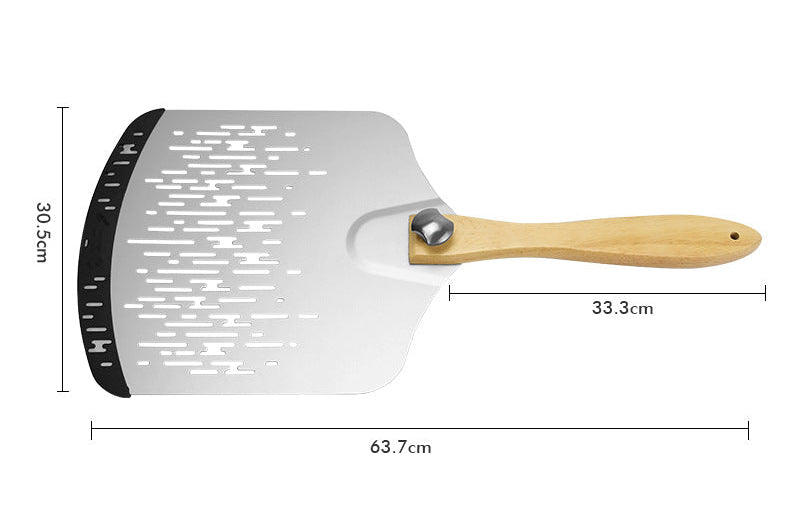 Ventilated Stainless Steel Pizza Peel with Ergonomic Beechwood Handle