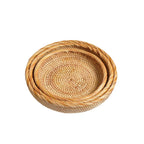 Round Braided Rattan Serving Platter