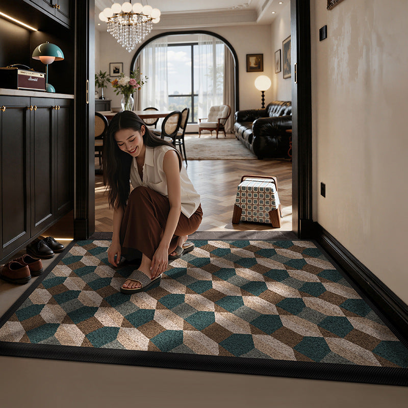Textured Geometric Entrance Mat