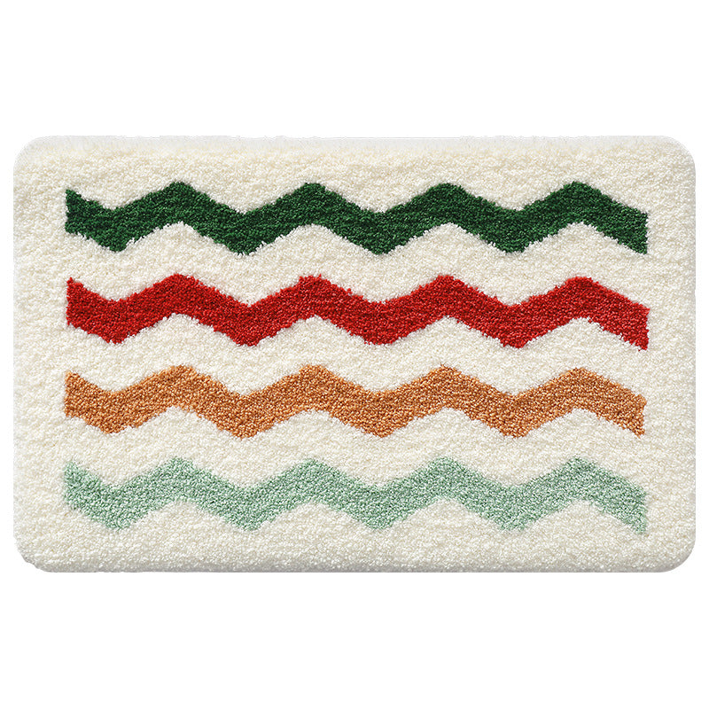 Plush Textured Zigzag Bath Mat