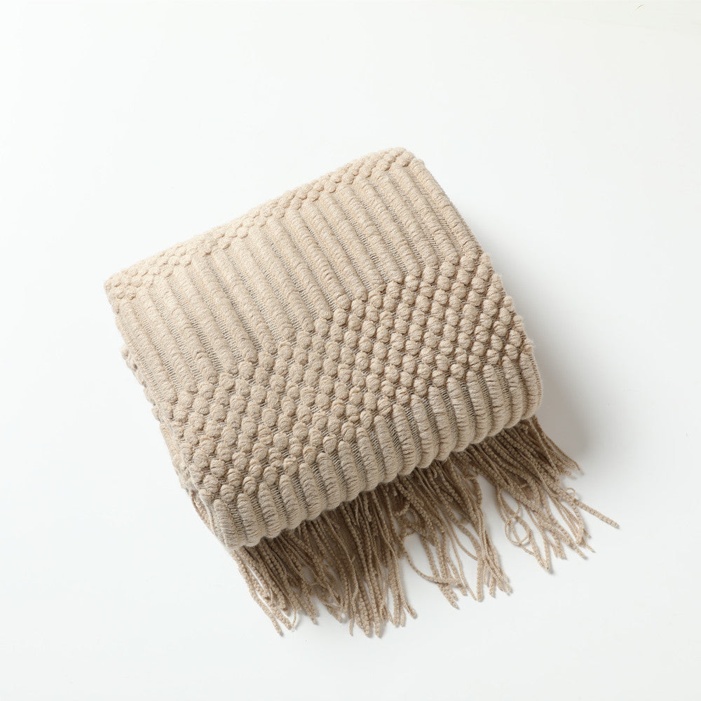 Knitted Blanket with Textured Design