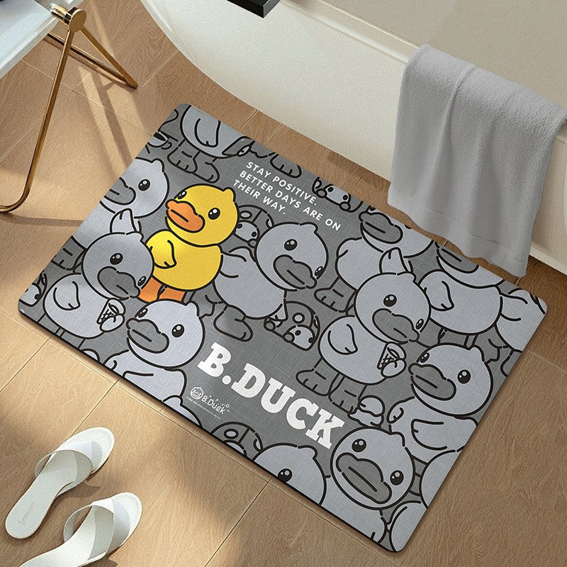 Playful Cartoon Duck Bath Mat