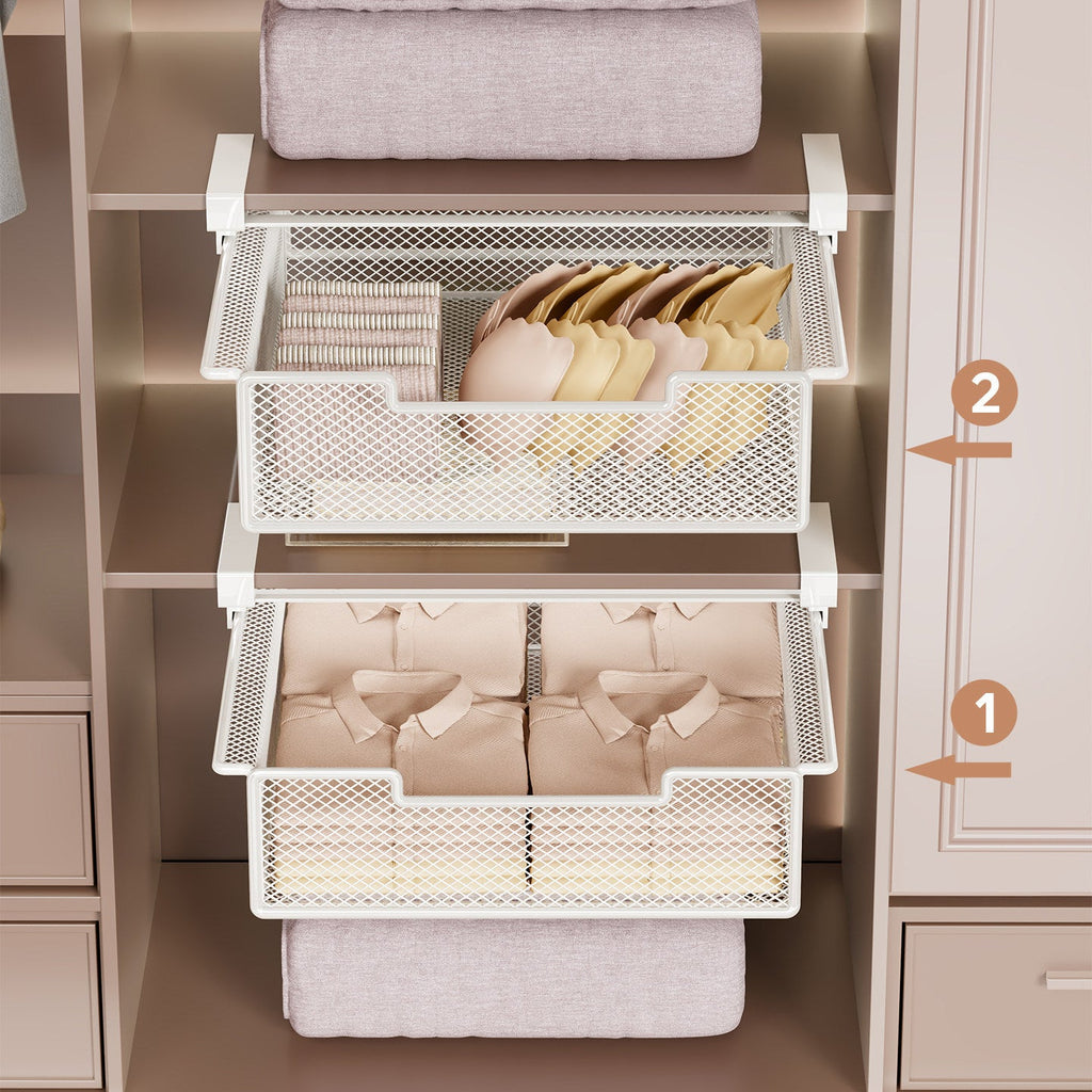 Under-Shelf Pull-Out Mesh Drawer Organizer