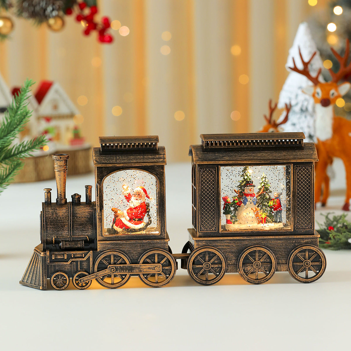 Decorative LED Christmas Train Figurine