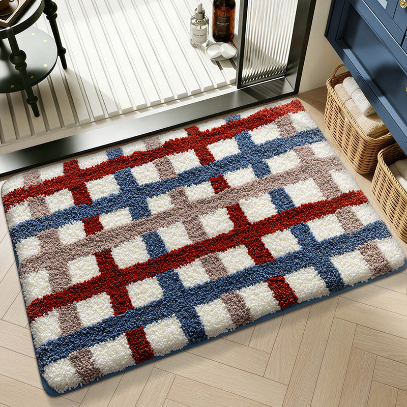 Plush Textured Zigzag Bath Mat