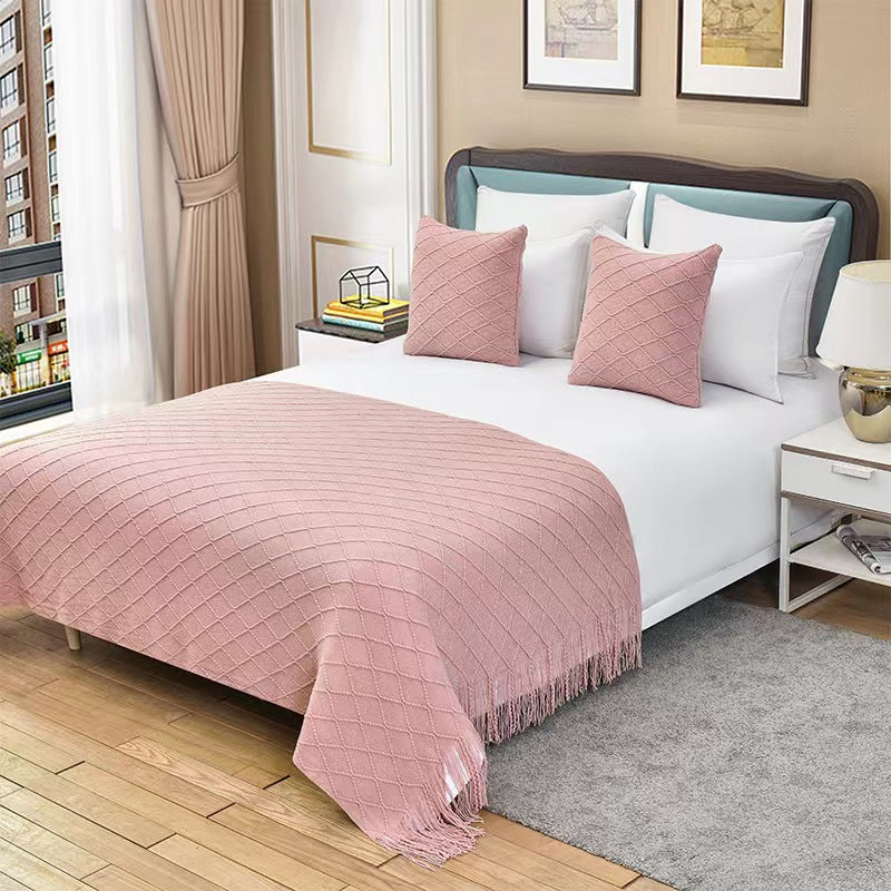 Luxurious Textured Knit Throw Blanket