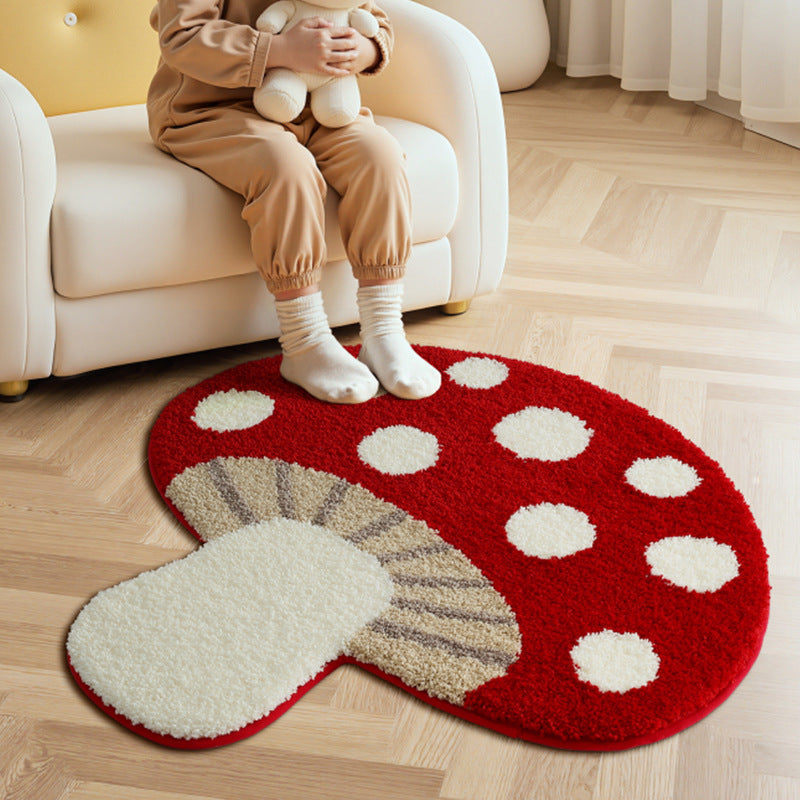 Mushroom-Shaped Plush Area Rug