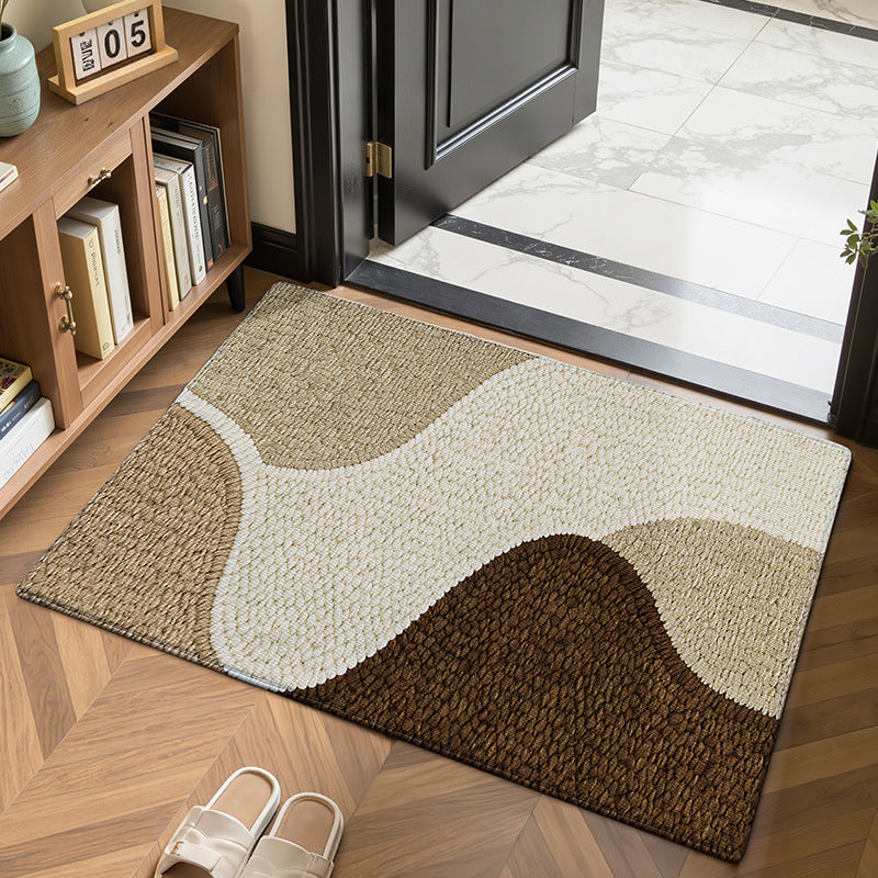 Textured Leaf Print Entrance Mat