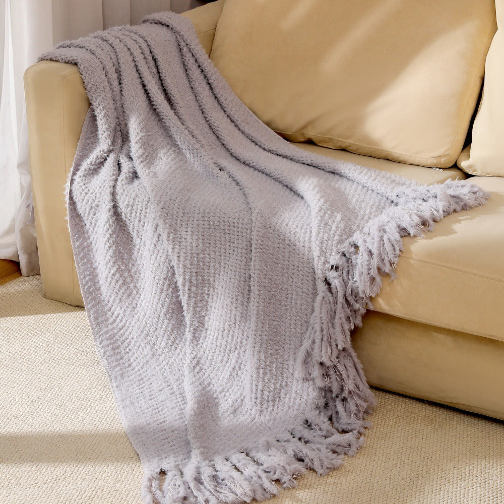 Women's Fleece-Lined Knitted Blanket