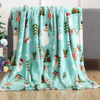Festliche Plüsch-Fleece-Decke mit Weihnachtsmann-Motiv