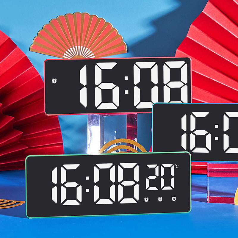 Digital radio clock with temperature display